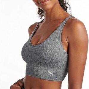 Puma size XL Mirrored Seamless Sports Bra with Pink Back Criss Cross Straps